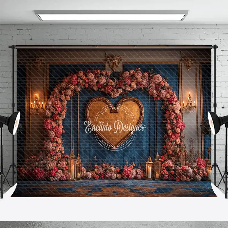 Aperturee Floral Heart Arch Elegant Sweet Wedding Backdrop, 3X2FT(1MX0.6M), 14 USD, wedding backdrops, ENHD9K41-M