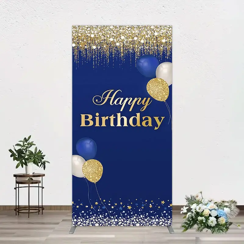 Aperturee Navy Blue Glitter Balloon Birthday Rectangle Backdrop, 1.6 x 4 ft (0.5 x 1.2 m), 98.18 USD, arch backdrop kit, GAH0A844CF-AJ