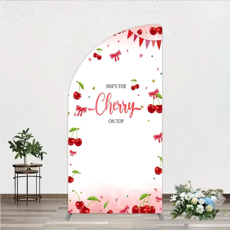 Aperturee Cherry Theme Arch Backdrop Fruit Theme Arch Photo Prop