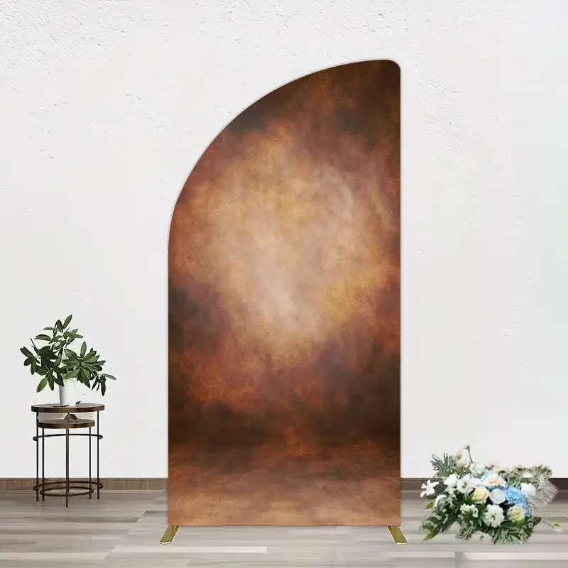 Aperturee Black Red Abstract Texture Birthday Half Moon Arch Backdrop, 1.6 x 4 ft (0.5 x 1.2 m), 98.18 USD, arch backdrop kit, GCYSD0S32YL-AJ