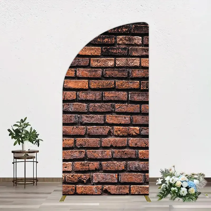 Aperturee Vintage Rural Red Black Brick Wall Half Moon Arch Backdrop, 1.6 x 4 ft (0.5 x 1.2 m), 98.18 USD, arch backdrop kit, GDMHD0Y85YL-AJ