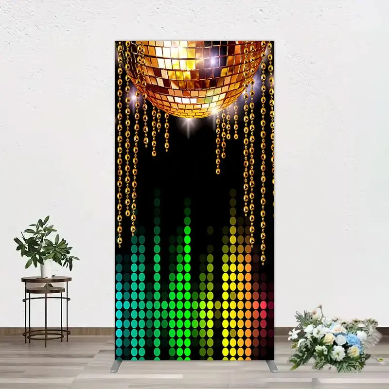 Aperturee Disco Ball Dance Party Bokeh Retro Rectangle Backdrop, 1.6 x 4 ft (0.5 x 1.2 m), 98.18 USD, arch backdrop kit, GHJ06168CF-AJ