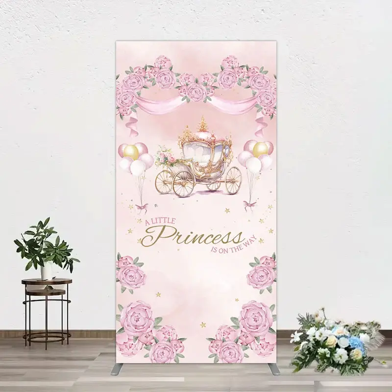 Aperturee Fairytale Princess Carriage Baby Shower Rectangle Backdrop, 1.6 x 4 ft (0.5 x 1.2 m), 98.18 USD, arch backdrop kit, GLH0G415CF-AJ