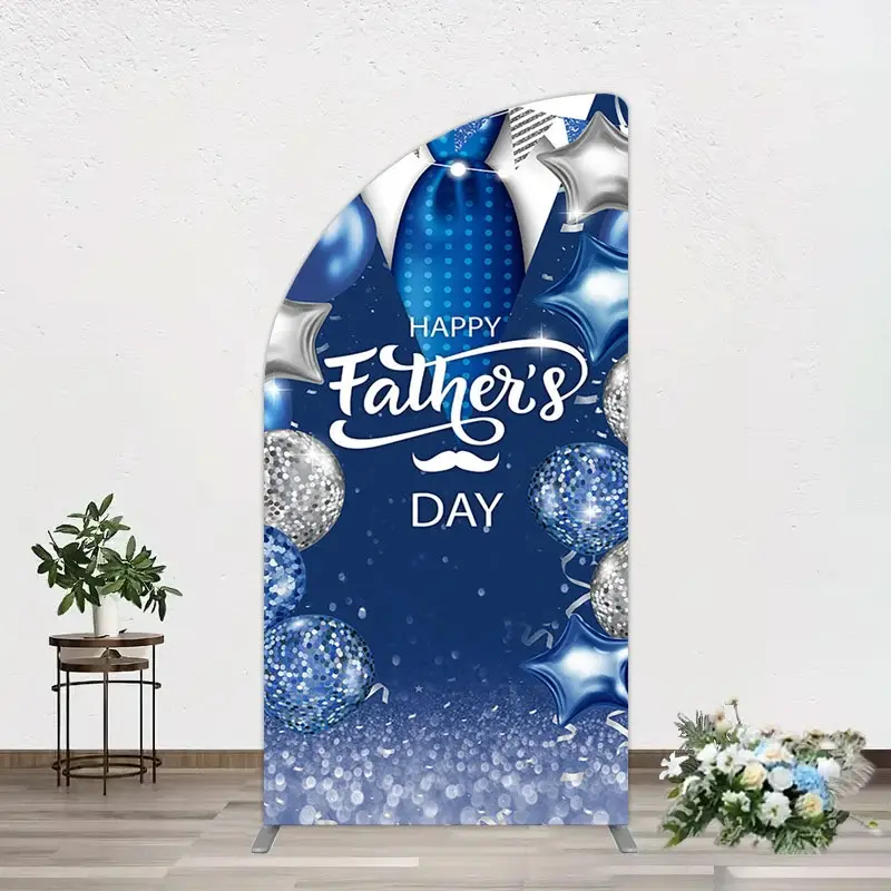 Aperturee Happy Fathers Day Suit With Balloons Half Moon Arch Backdrop, 1.6 x 4 ft (0.5 x 1.2 m), 98.18 USD, arch backdrop kit, GZH0E634YL-AJ