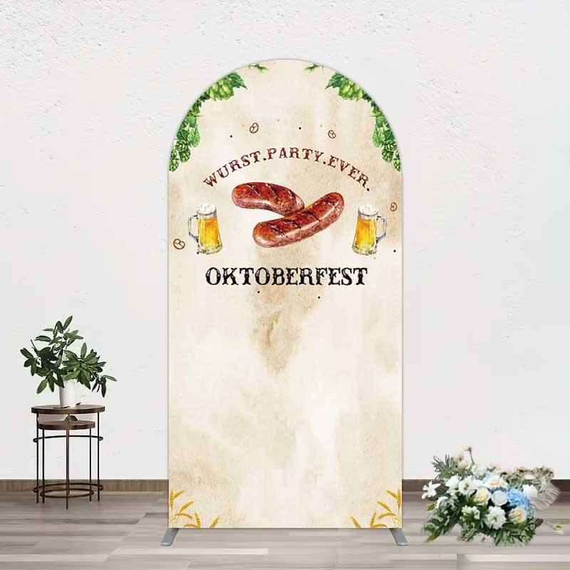Aperturee Wurst Party Ever Sausage Oktoberfest Arch Backdrop, 1.6x4ft (50x120cm), 98.18 USD, arch backdrop kit, GZH0F091-AJ