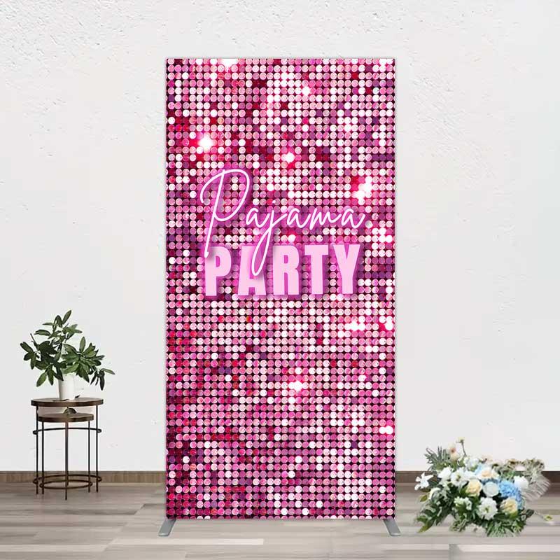 Aperturee Pink Sequin Arch Backdrop, Texture Effect Prop, Arch Wall Cover