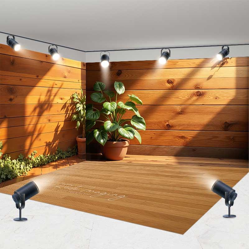 Aperturee Wooden Interior Room Set Backdrop Realistic Home Corner Studio Prop