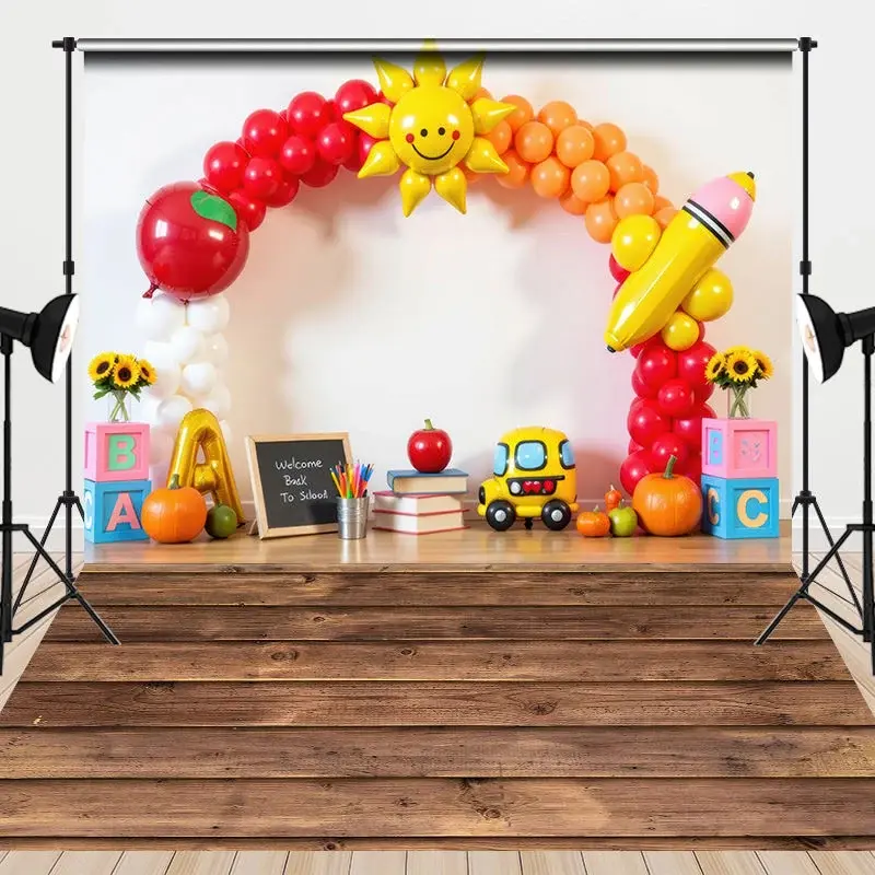 Aperturee Toys Arch Balloons Back To School Combo Set Backdrop, 7 x 5 ft / 7 x 5 ft, 97.4 USD, combo set backdrops, HFHD4K33-D, CYHD0O17-D