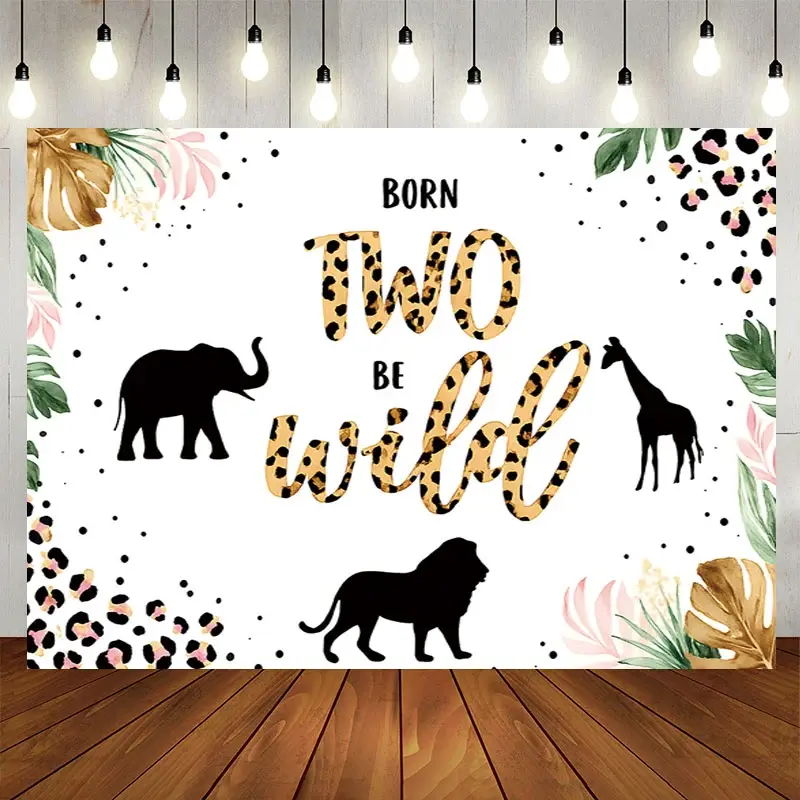 Aperturee Junle Born Two Be Wild Safari Happy Birthday Backdrop, 5X3FT(1.5X1M), 15.07 USD, birthday backdrops, JWHD5Q65-E