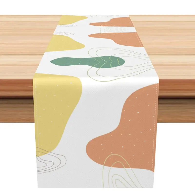 Aperturee Modern Abstract Table Runner with Random Lines, Minimalist Geometric Pattern, Simple and Chic Kitchen Decor,