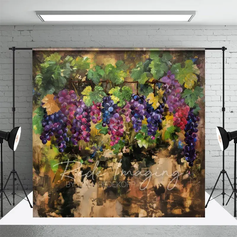 Aperturee Abstract Painted Grapes Brown Fine Art Photo Backdrop, 3X2FT(1MX0.6M), 14 USD, fine art backdrops, LRHD1K62-M