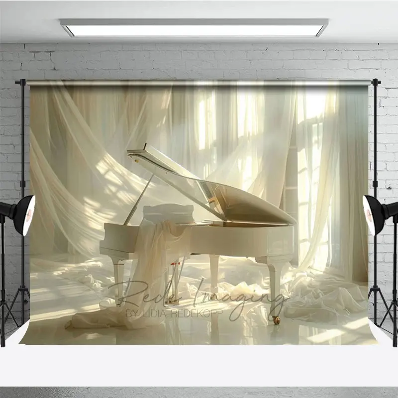 Aperturee Elegant Beige Piano Soft Curtain Maternity Backdrop, 3X2FT(1MX0.6M), 14 USD, maternity backdrops, LRHD1K71-M