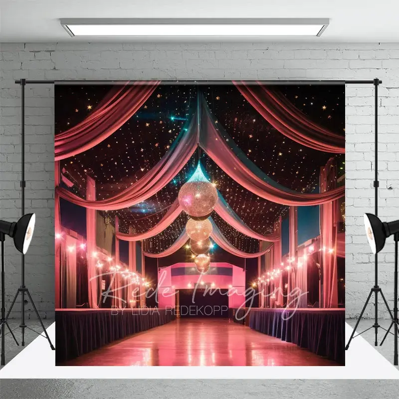 Aperturee Starry Dynamic Dance Hall Architecture Photo Backdrop, 3X2FT(1MX0.6M), 14 USD, architecture backdrops, LRHD1K80-M