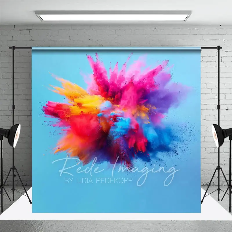 Aperturee Blue Artistic Colorful Powder Burst Photo Backdrop, 3X2FT(1MX0.6M), 14 USD, fine art backdrops, LRHD2K06-M