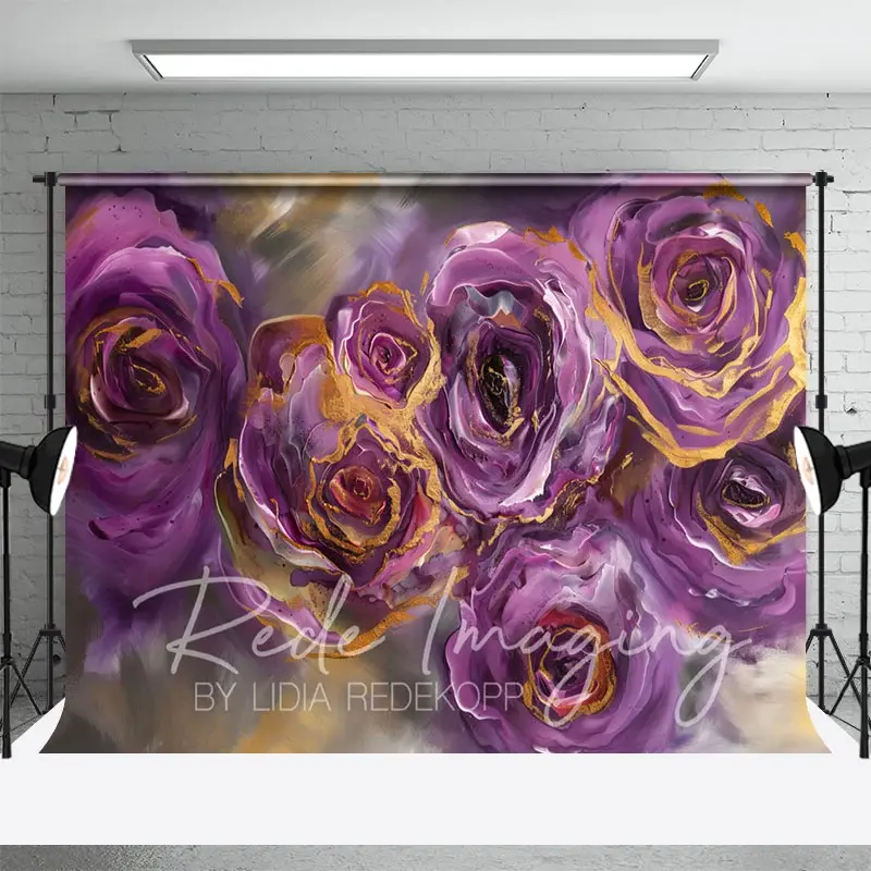 Aperturee Elegant Purple Abstract Rose Fine Art Photo Backdrop, 3X2FT(1MX0.6M), 14 USD, fine art backdrops, LRHD2K38-M