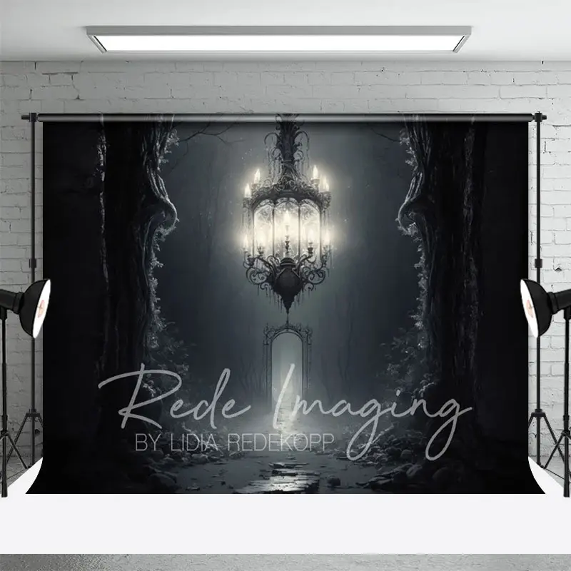 Aperturee Grey Dark Magic Chandelier Architecture Backdrop, 3X2FT(1MX0.6M), 14 USD, architecture backdrops, LRHD4K74-M