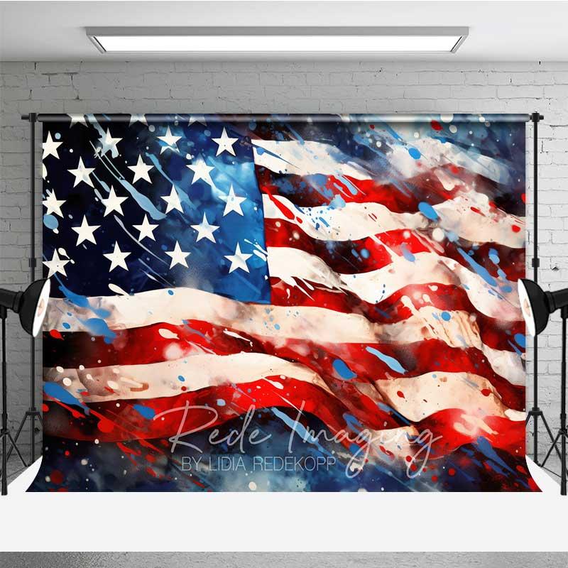 Aperturee Artistic American Flag Photography Backdrop USA Studio Background Patriotic Decoration Professional Photography Prop Sets