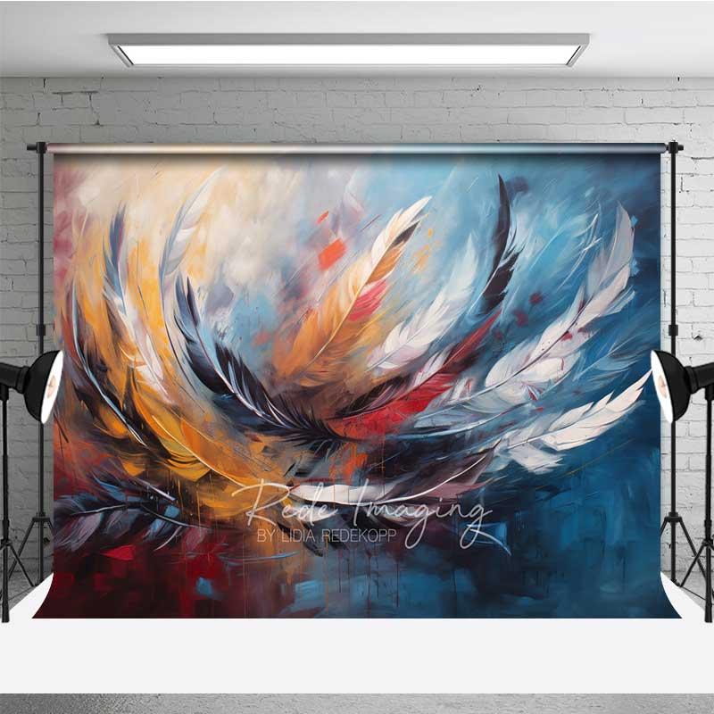 Aperturee Abstract Colorful Feather Backdrop Texture Photo Background