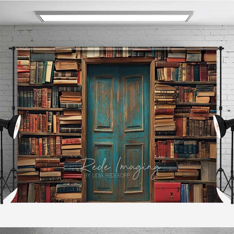 Aperturee Vintage Library Book Backdrop Retro Interior Photo Background