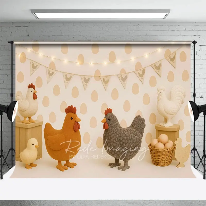 Aperturee Lighted Rural Chicken Eggs Cake Smash Photo Backdrop, 3X2FT(1MX0.6M), 14 USD, birthday cake smash backdrops, LRHD8K29-M