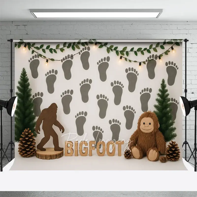 Aperturee Orangutan Bigfoot Wall Hazelnut Cake Smash Backdrop, 3X2FT(1MX0.6M), 14 USD, birthday cake smash backdrops, LRHD8K98-M