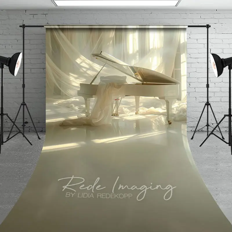 Aperturee Elegant Beige Piano Curtain Maternity Sweep Backdrop, 5 x 7 ft (1.5 x 2.1 m), 42 USD, sweep backdrops, LRSD1K71-D