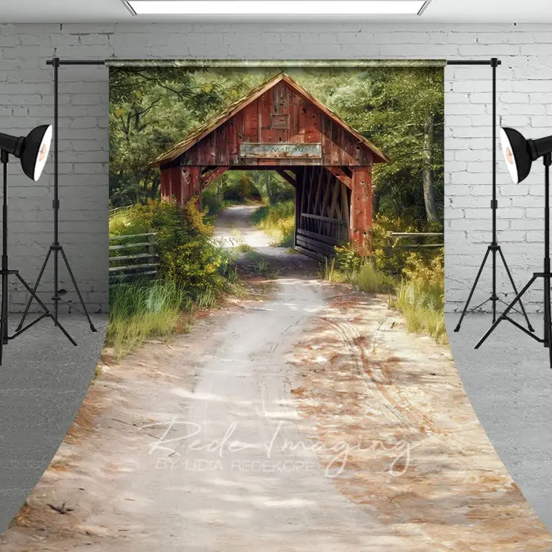 Aperturee Natural Forest Summer Covered Bridge Sweep Backdrop, 5 x 7 ft (1.5 x 2.1 m), 42 USD, sweep backdrops, LRSD2K19-D