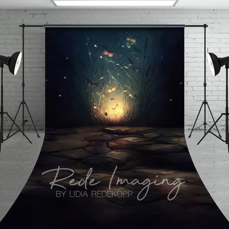Aperturee Night Lighted Mystical Butterflies Sweep Backdrop, 5 x 7 ft (1.5 x 2.1 m), 42 USD, sweep backdrops, LRSD3K90-D