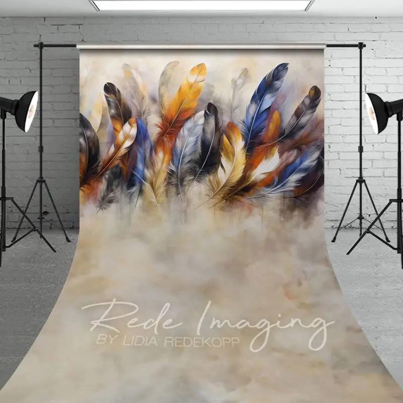 Aperturee Tribal Indigenous Feathers Fine Art Sweep Backdrop, 5 x 7 ft (1.5 x 2.1 m), 42 USD, sweep backdrops, LRSD4K66-D