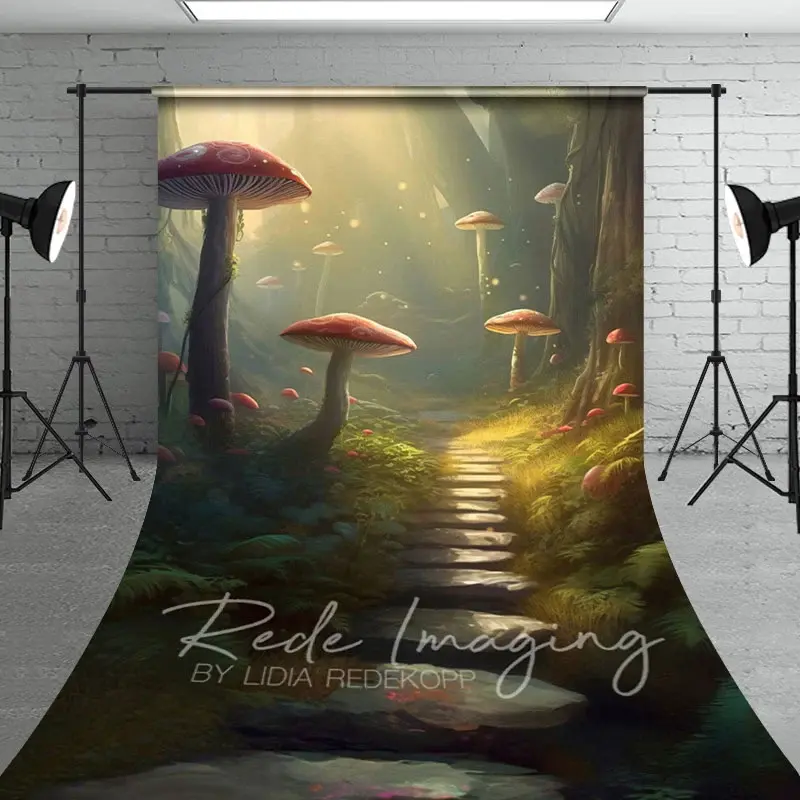 Aperturee Sunlight Mystical Mushroom Forest Sweep Backdrop, 5 x 7 ft (1.5 x 2.1 m), 42 USD, sweep backdrops, LRSD4K79-D