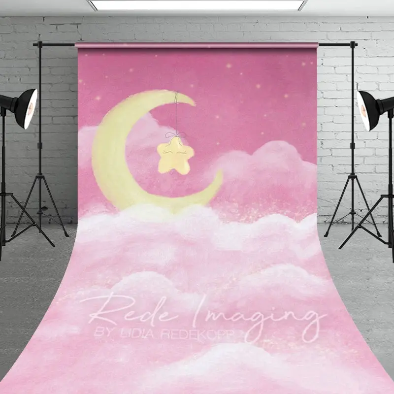 Aperturee Sleep Tight Pink Birthday Cake Smash Sweep Backdrop, 5 x 7 ft (1.5 x 2.1 m), 42 USD, sweep backdrops, LRSD4K97-D