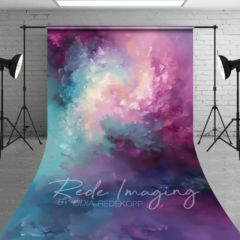 Aperturee Painterly Blue Purple Mixed Abstract Photo Backdrop, 5 x 7 ft (1.5 x 2.1 m), 42 USD, sweep backdrops, LRSD5K17-D