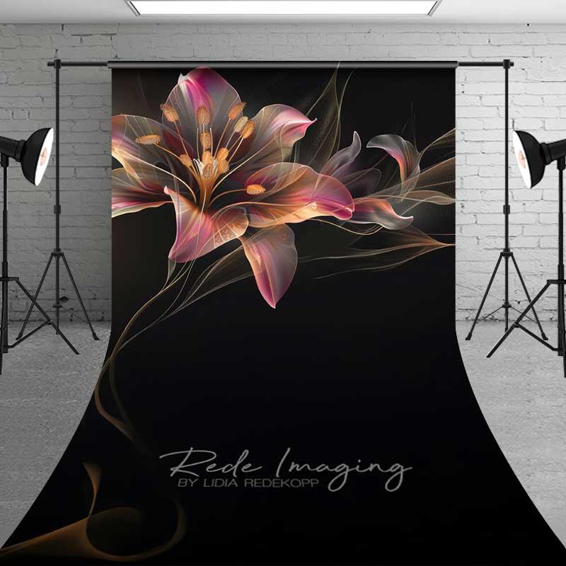 Aperturee Glowing Abstract Lily Sweep Photo Backdrop Artistic Photo Background