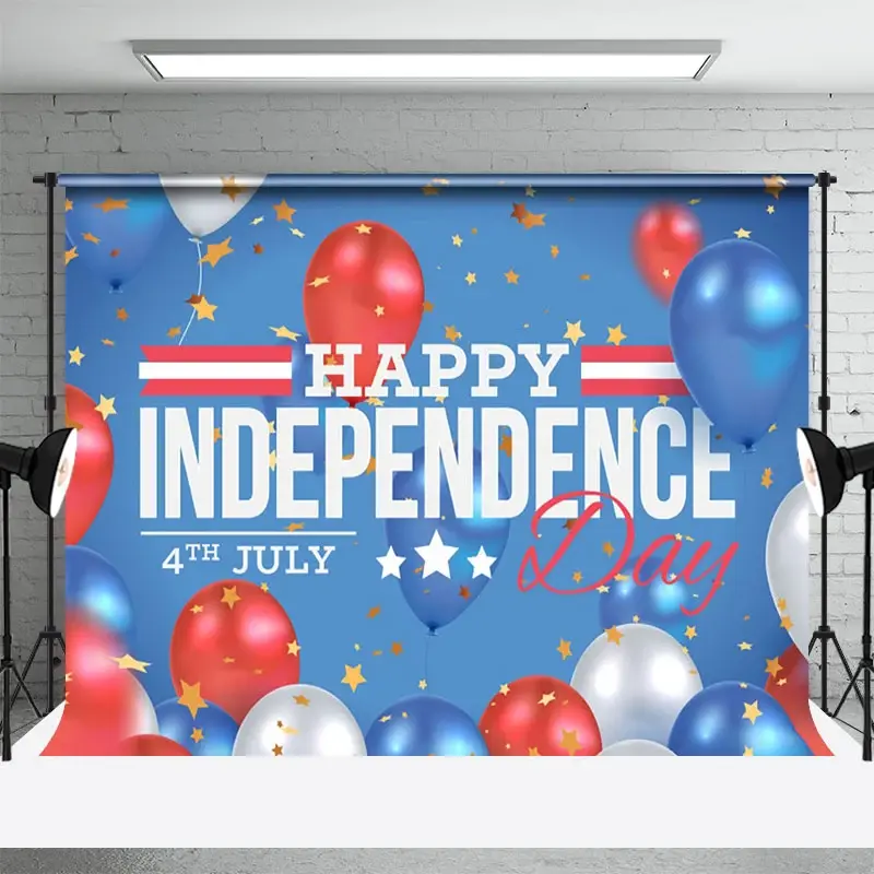 Aperturee July 4th Independence Day Balloon Holiday Backdrop, 3X2FT(1MX0.6M), 14 USD, independence day backdrops, NYHD11317021-M