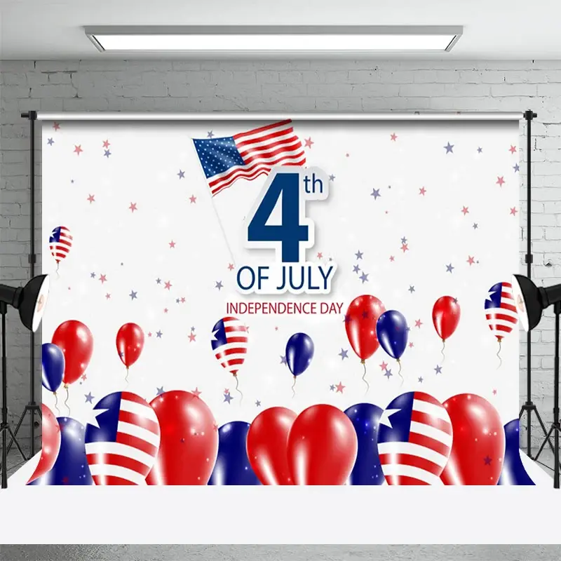 Aperturee American Flag Balloons Independence Day Backdrop, 3X2FT(1MX0.6M), 14 USD, independence day backdrops, NYHD11317028-M
