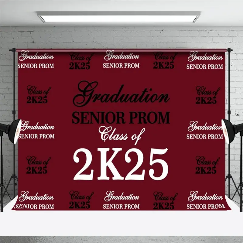 Aperturee Retro Dark Red Step And Repeat Graduation Backdrop, 3X2FT(1MX0.6M), 14 USD, graduation backdrops, NYHD11429490-M