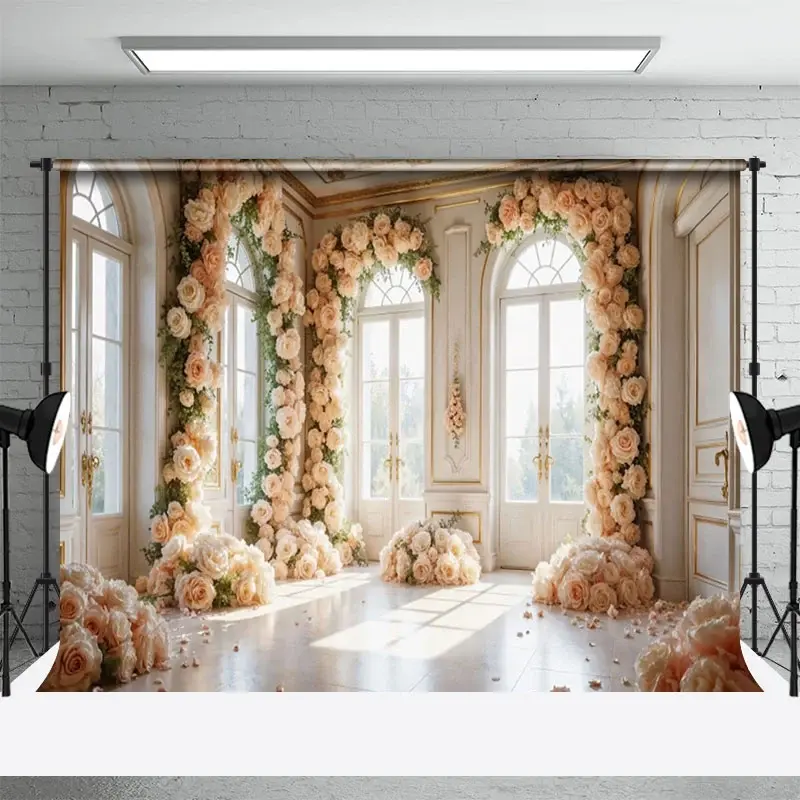 Aperturee Bright Auditorium Flower Arch For Wedding Backdrop, 3X2FT(1MX0.6M), 14 USD, wedding backdrops, NYHD11429981-M