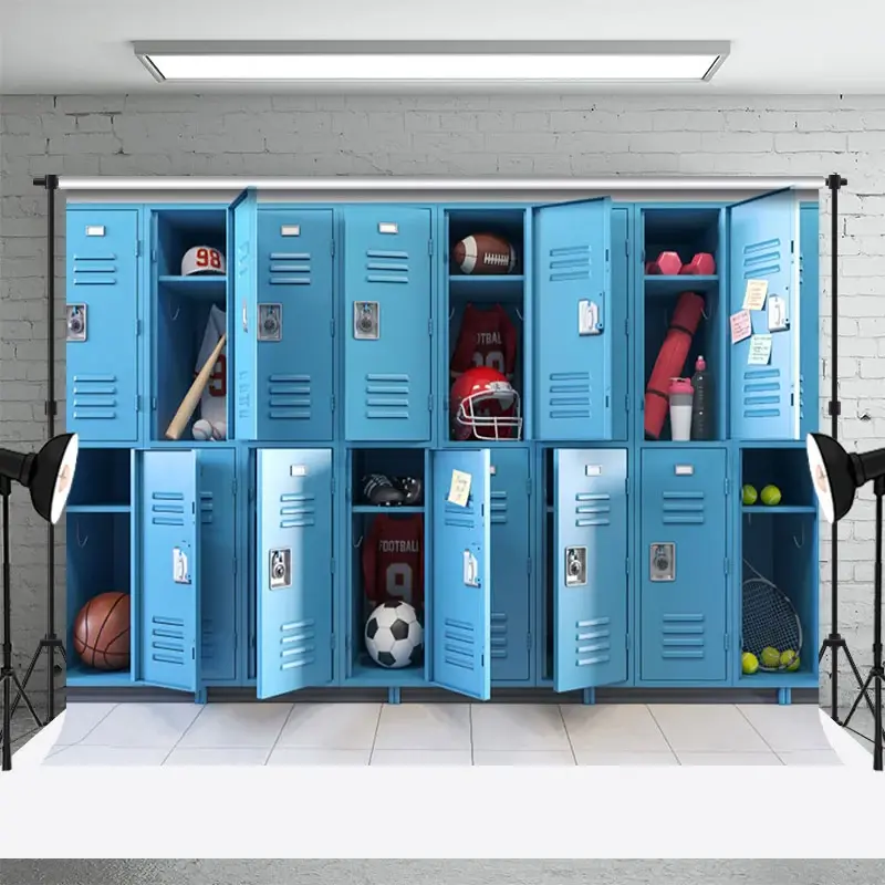 Aperturee Athlete Storage Locker School Photography Backdrop, 3X2FT(1MX0.6M), 14 USD, back to school backdrops, NYHD11430383-M
