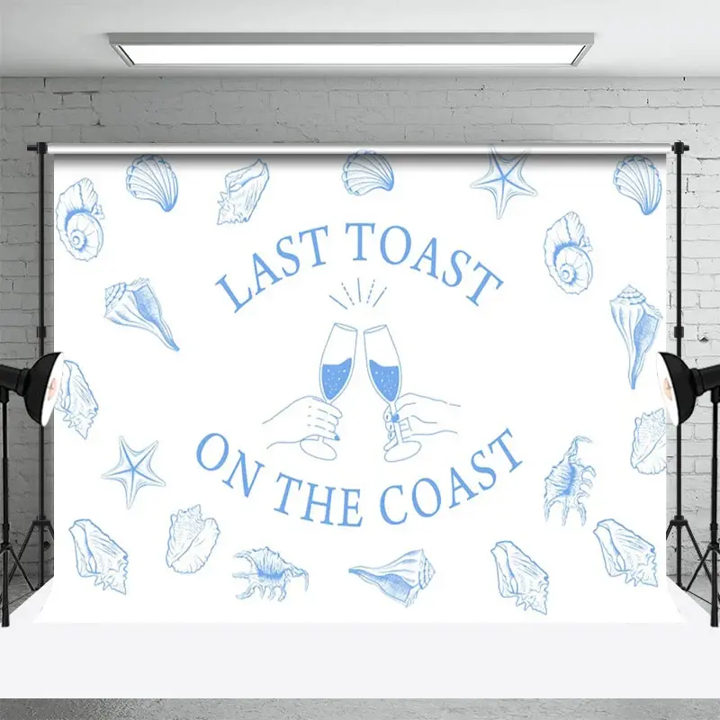 Aperturee Last Toast On The Coast Minimalist Summer Backdrop, 3X2FT(1MX0.6M), 14 USD, bridal shower backdrops, NYHD11430399-M