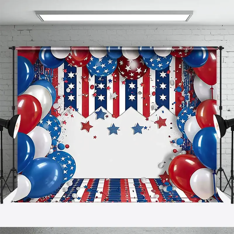 Aperturee Fresh Color USA Flag Birthday Cake Smash Backdrop, 3X2FT(1MX0.6M), 14 USD, independence day backdrops, NYHD11430482-M