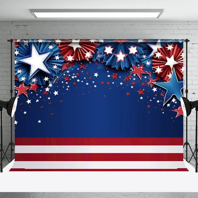 Aperturee Blue Red Stripe Stars July 4th Photography Backdrop, 3X2FT(1MX0.6M), 14 USD, independence day backdrops, NYHD11430484-M