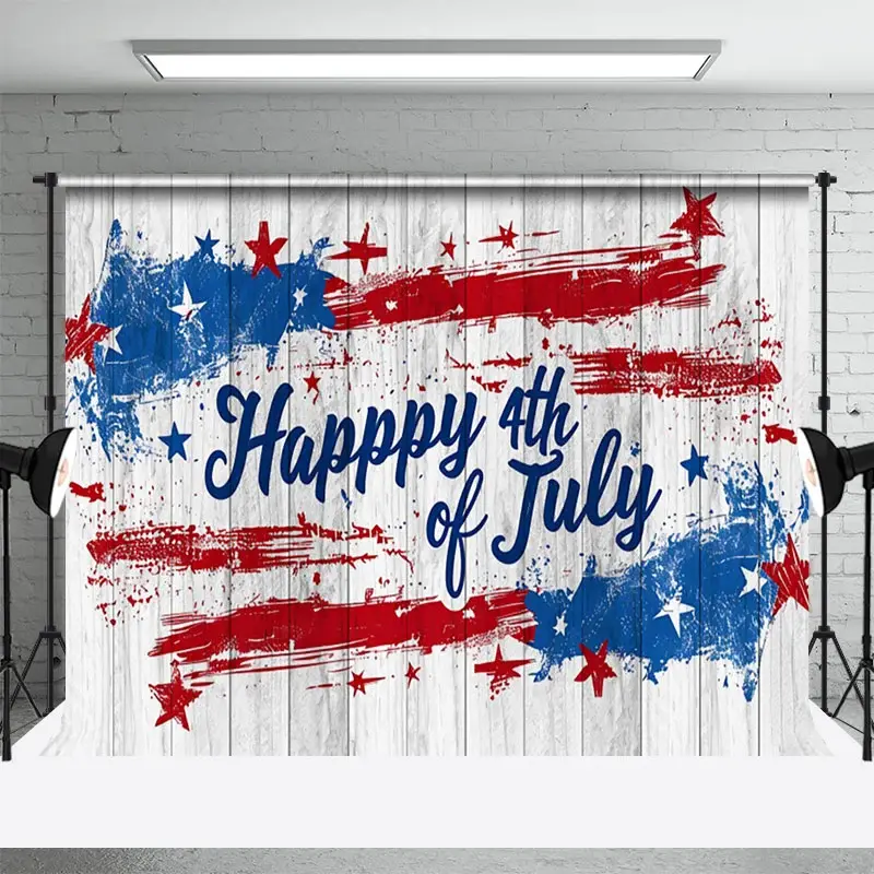 Aperturee Minimalist American Flag Wooden Holiday Backdrop, 3X2FT(1MX0.6M), 14 USD, independence day backdrops, NYHD11430487-M
