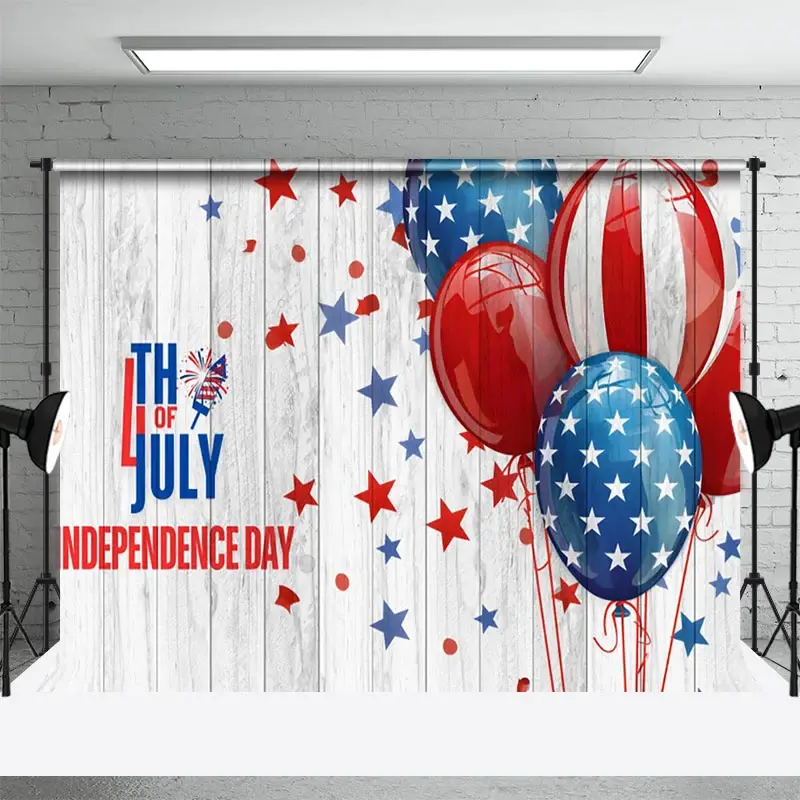 Aperturee Celebrating Independence Day Balloon Wood Backdrop, 3X2FT(1MX0.6M), 14 USD, independence day backdrops, NYHD11430489-M