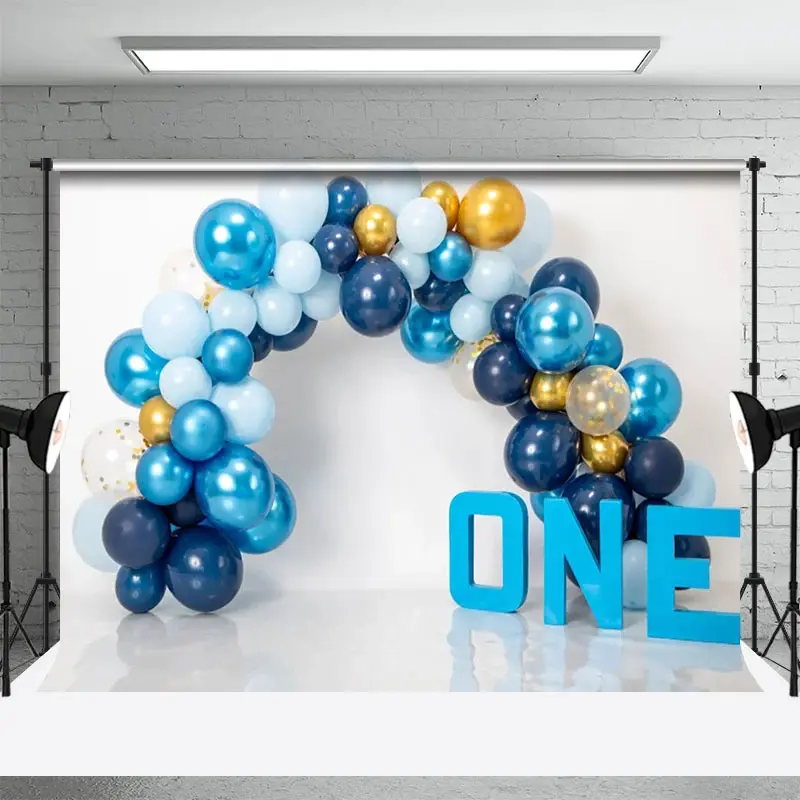 Aperturee Balloon Arch Indoor Birthday Cake Smash Backdrop, 3X2FT(1MX0.6M), 14 USD, birthday cake smash backdrops, NYHD11430513-M