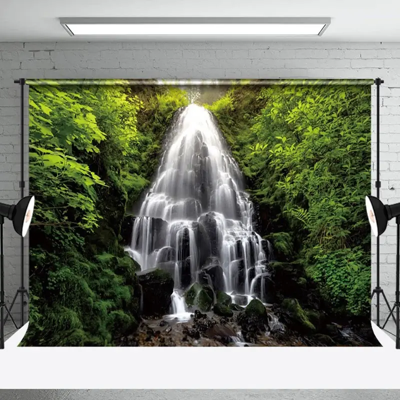 Aperturee Spectacular Waterfall Luxuriant Greenery Backdrop | Best Photography Backdrop | Photo Studio Backdrop | Best Background Photoshoot