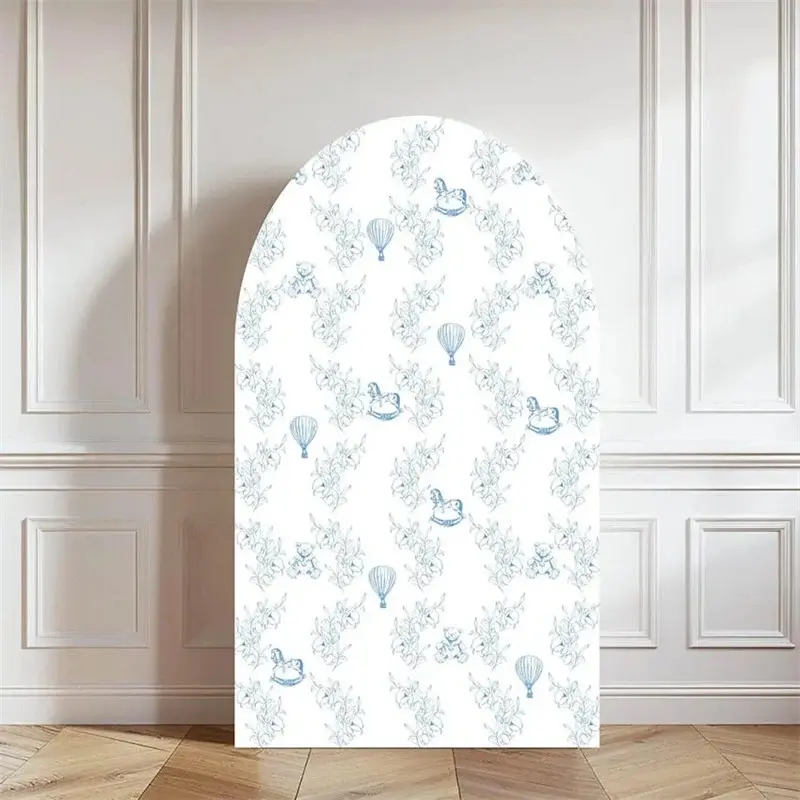Aperturee Boho Hot Air Balloon Arch Backdrop, Whimsical Trojan Horse Nursery Decor, Unique Baby Shower Gift Photo Background, 1.6x4ft (50x120cm)