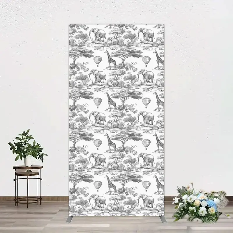 Aperturee Wild Animals Forest Happy Birthday Rectangle Backdrop, 1.6 x 4 ft (0.5 x 1.2 m), 98.18 USD, arch backdrop kit, XQGD1X54CF-AJ