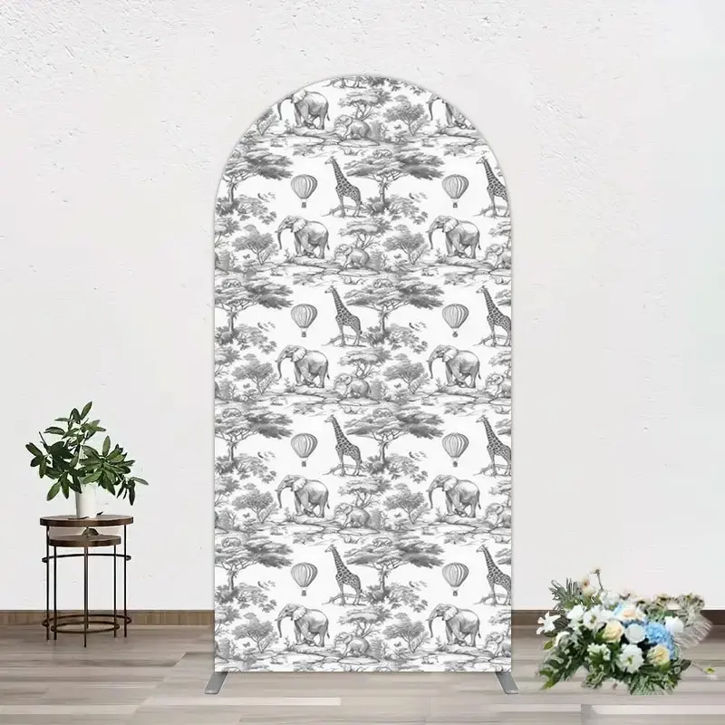 Aperturee Wild Animals Forest Happy Birthday Arch Backdrop, 1.6 x 4 ft (0.5 x 1.2 m), 98.18 USD, arch backdrop kit, XQGD1X54-AJ