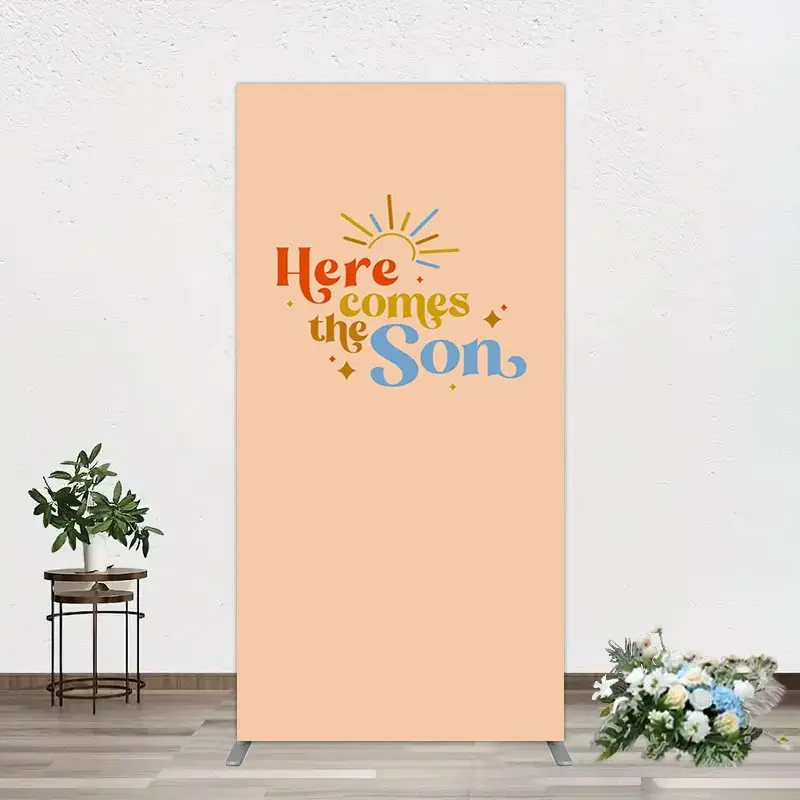 Aperturee Sweet Here Comes The Sun Baby Shower Rectangle Backdrop, 1.6 x 4 ft (0.5 x 1.2 m), 98.18 USD, arch backdrop kit, XQGD1X63CF-AJ