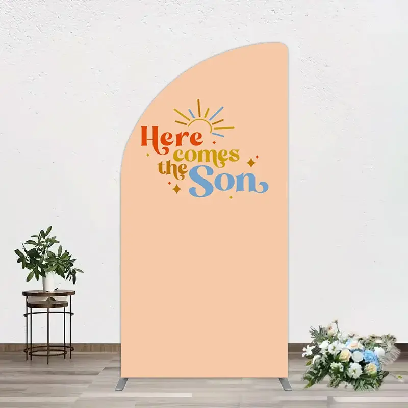 Aperturee Sweet Here Comes The Sun Baby Shower Half Moon Arch Backdrop, 1.6 x 4 ft (0.5 x 1.2 m), 98.18 USD, arch backdrop kit, XQGD1X63YL-AJ